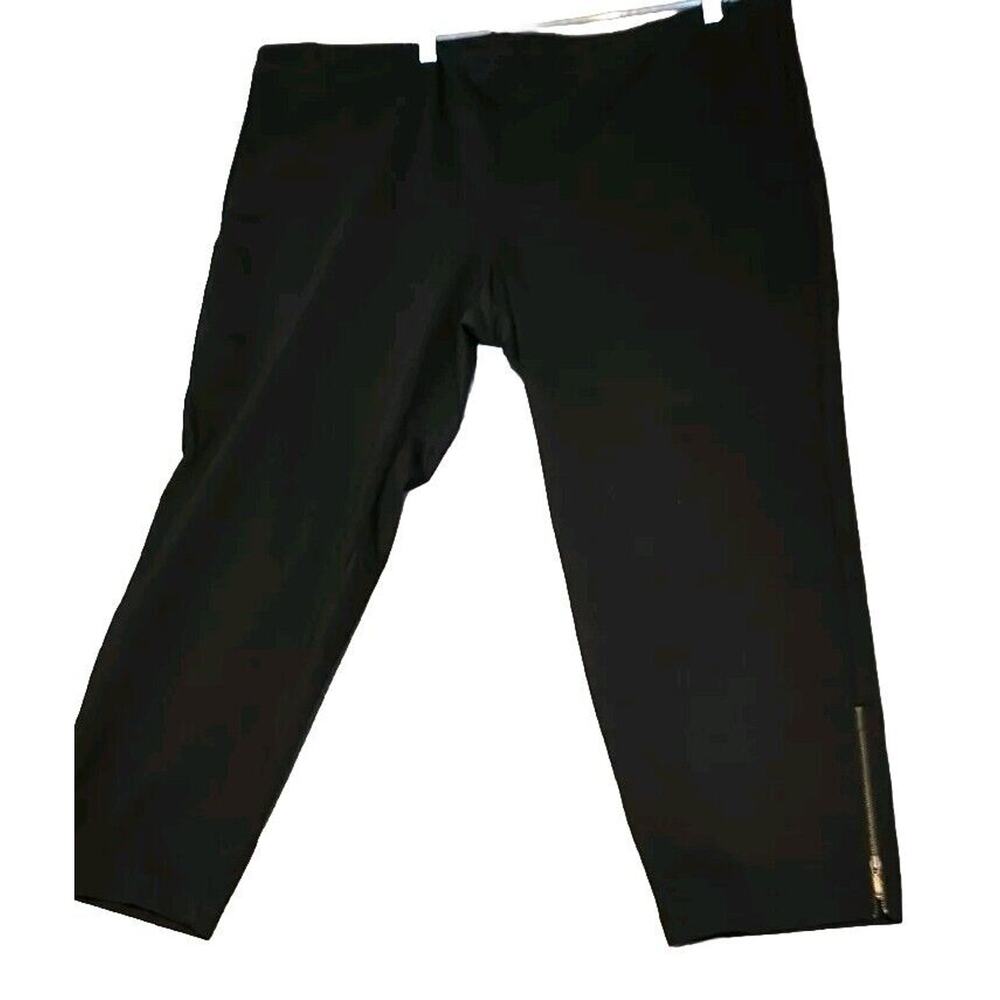 Eileen Fisher Black Rayon Blend Pull On Skinny Leggings Zipper Hem Pants‎ Sz 3X